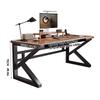Modern Desk for Home Office and Gaming, Carbon Steel Legs, 47 x 24 in, Black/White view 2