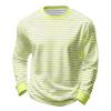 HELLORSOON Men's Long-Sleeve Striped Shirt, Black and White view 1