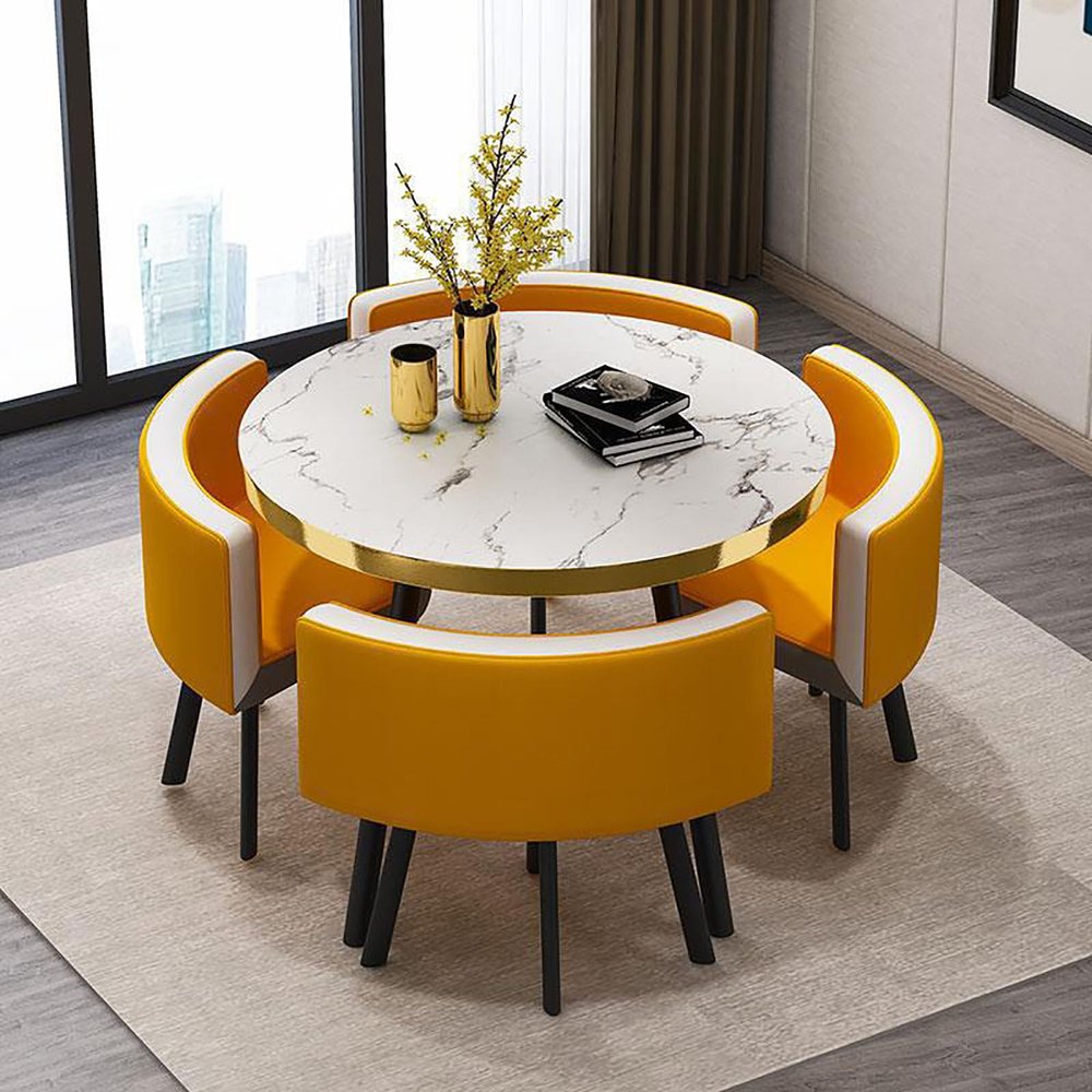 Modern Round Dining Table Set, 80 x 75 cm