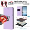 EuoDuo Magnetic Leather Folio Case for Samsung Galaxy A20e, 360° Shockproof, RFID-Blocking, Purple view 3