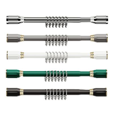 QUIYAEZY Tension Shower Curtain Rod, No Drilling, 33 mm, Dark Green, 360–450 cm