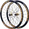 KUNYOS 700C 30/40/50 mm Road Bike Wheelset, Super-Light Bicycle Wheels, V-/Disc Brakes, Carbon Hubs, 7- to 11-Speed, Gold, 50 mm view 1