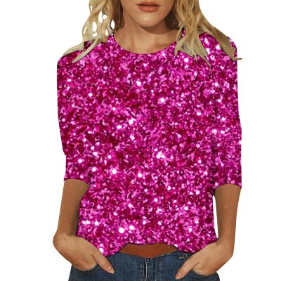 Women's Festive Carnival Blouse, 3/4-Sleeve Top
