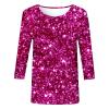 Women's Festive Carnival Blouse, 3/4-Sleeve Top view 3