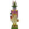 Wudaizhi Easter Bunny Nutcracker Decoration, Wooden Bunny Figurine for Spring Decor view 1