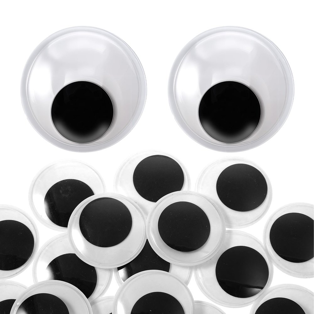 DOPENSPI 20 Large Black Wiggly Eyes, 5 cm Self-Adhesive for DIY Crafts