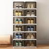 Stackable Shoe Storage Boxes, 6-Pack, Transparent Plastic, Foldable Design view 4