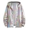 Silver Metallic Sequin Bomber Jacket for Men and Women view 1
