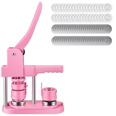 XZXXZSZ 58 mm Pink Button Maker Machine DC109 Badge Set, 100-Piece Button Parts