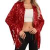 Women's Sequin Fringe Jacket, 1970s Disco Blazer, Long-Sleeve Open-Front Cardigan for Parties and Festivals 2026 view 1