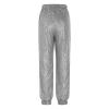 Women's Sequin Glitter Pants with Elastic Waist, Gray, M view 4
