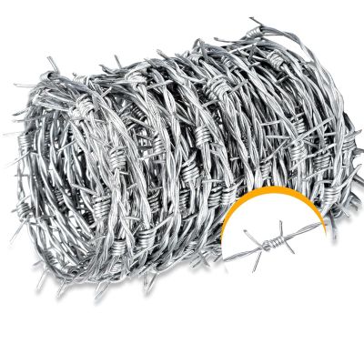 Galvanized Barbed Wire for Crafts, Animal Deterrence, and Fencing, 1.8 mm Thick, 200 m Long – Durable Security Solution for Gardens and Properties