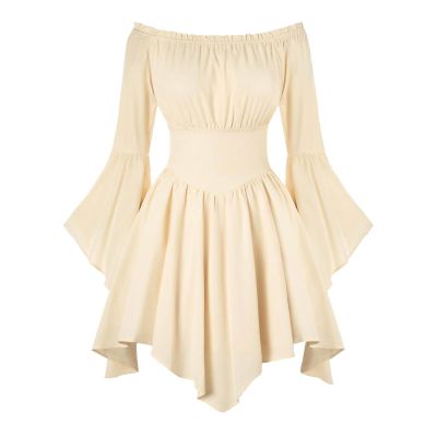 Women's Pirate Costume White Off-Shoulder Corset A-Line Mini Dress