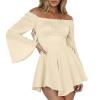 Women's Pirate Costume White Off-Shoulder Corset A-Line Mini Dress view 2