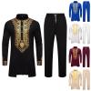 Generico Traditional African Men's Dress, Two-Piece Set, Wine, S view 2