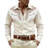 Men's Cowboy Costume Shirt with Vintage Western Print view 1