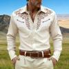 Men's Cowboy Costume Shirt with Vintage Western Print view 3