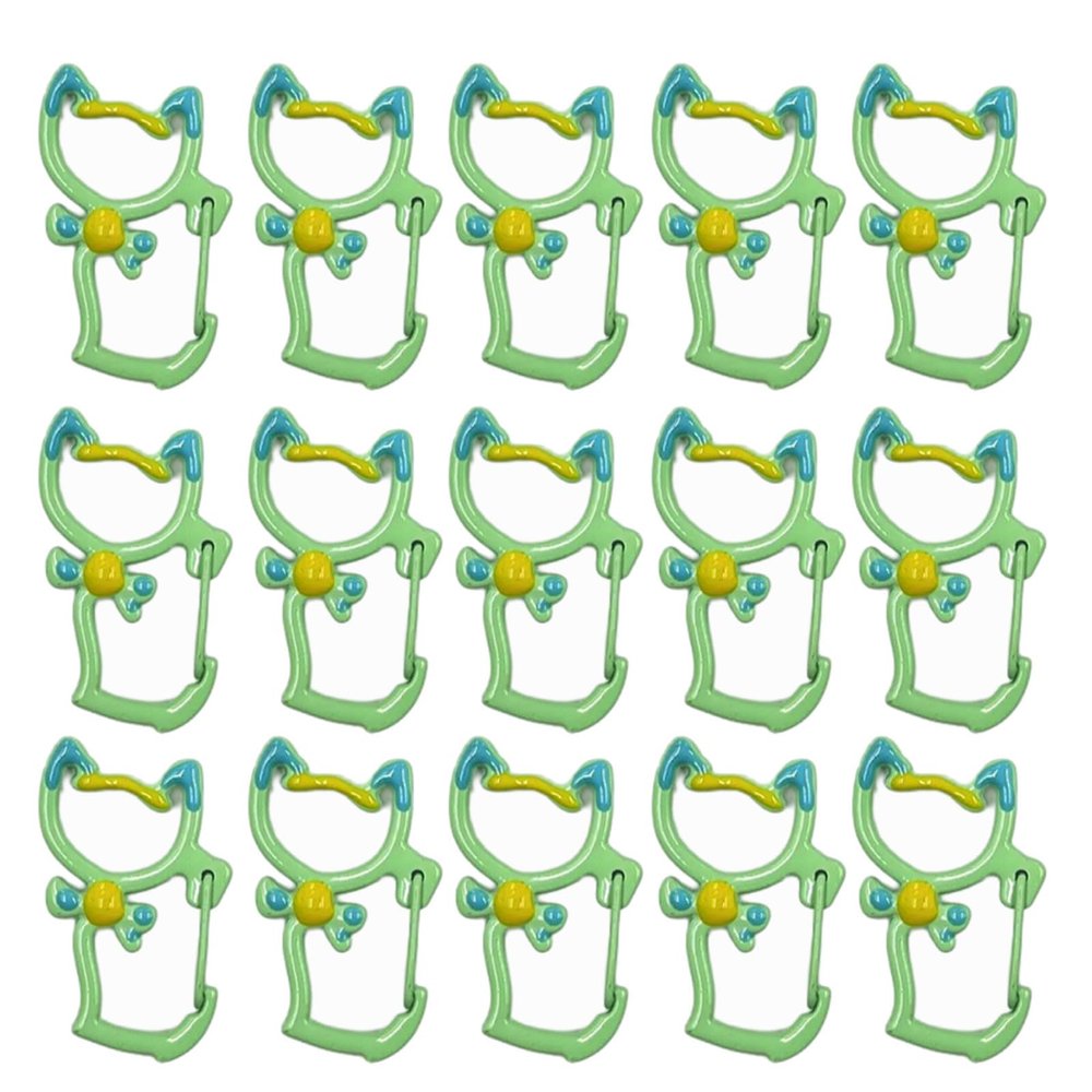 Yjcnelcr Cat-Shaped Carabiner Clasps, 15 Pieces