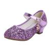 Girls' Crystal Heeled Glitter Princess Sandals with Sequins view 1