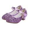 Girls' Crystal Heeled Glitter Princess Sandals with Sequins view 3