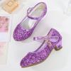 Girls' Crystal Heeled Glitter Princess Sandals with Sequins view 4