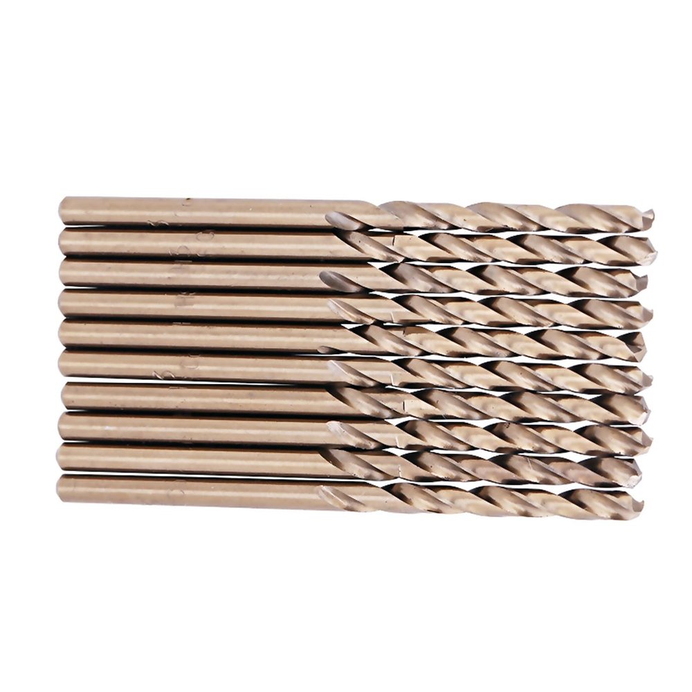 RhineCart Basics 15 mm M35 Cobalt Drill Bit Set, 10-Piece HSS-Co Twist Drills for Stainless Steel, High-Precision Metalworking (4.5 mm)