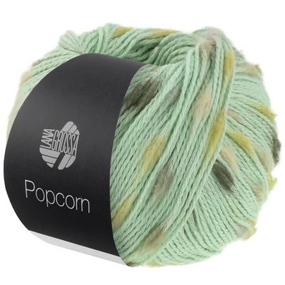 LANA GROSSA Popcorn | Novelty Net Yarn with Colorful Fluffy Spots | 100% Cotton | 50 g, 125 m | Color 16
