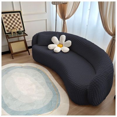 Semi-Circular Stretch Sofa Cover for Curved and Sectional Sofas
