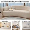 Semi-Circular Stretch Sofa Cover for Curved and Sectional Sofas view 4
