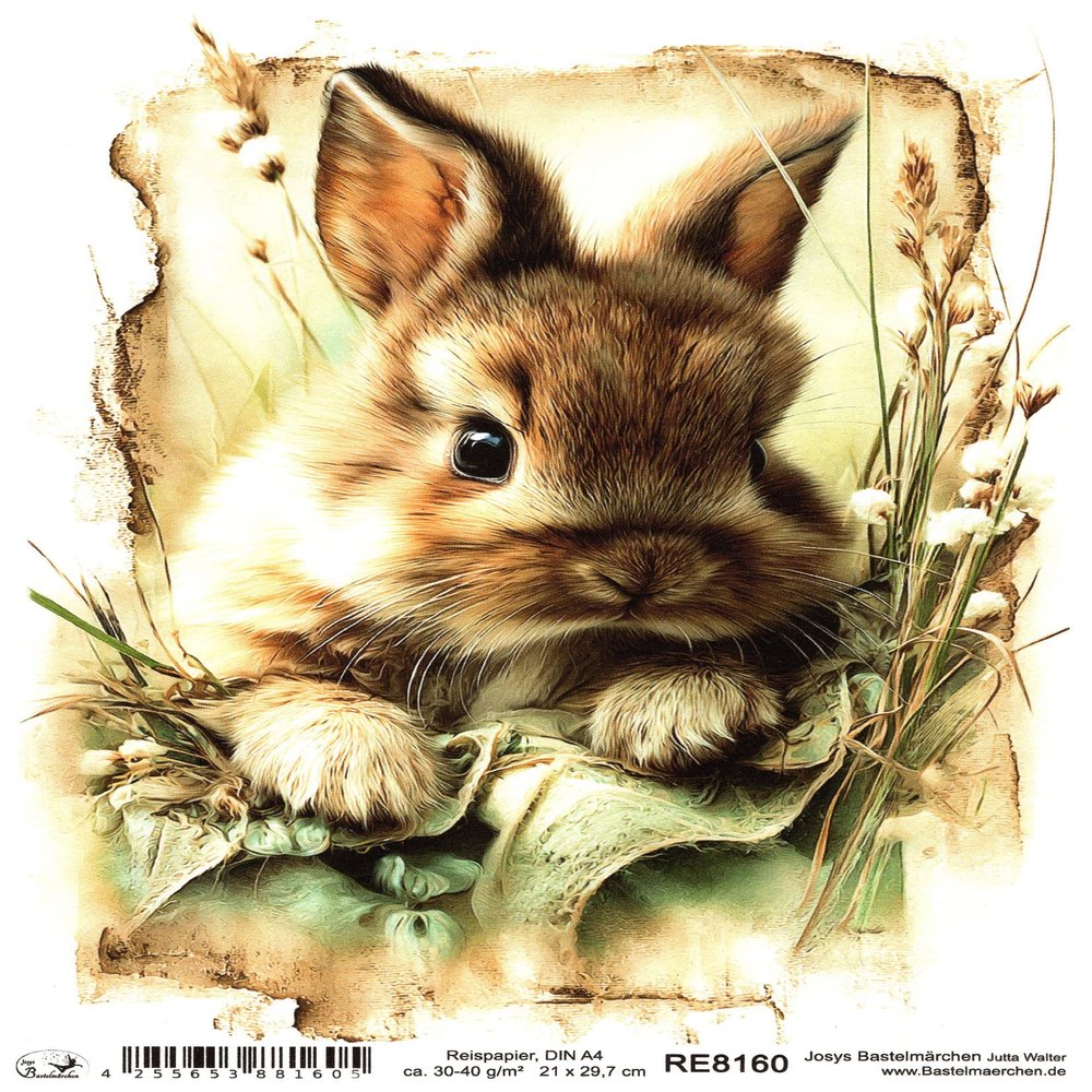 Josys Craft Fairy Rice Paper A4 Decoupage Easter Bunny