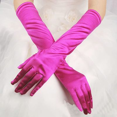 Women's Long Satin Opera Gloves, One Size