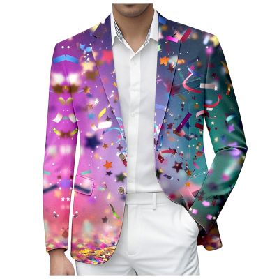 Men's Carnival Blazer Costume Jacket, Hot Pink, M