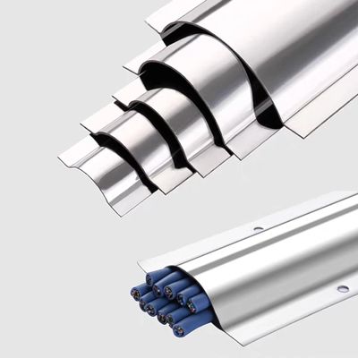 Rytgdxss Floor Cable Bridge, Stainless Steel, Easy to Cut, Impact-Resistant, 100 mm Outer Width (8 Pieces)
