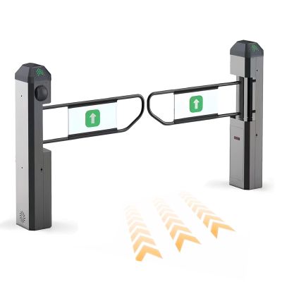 Automatic One-Way Swing Gate with Radar Sensor, Aluminum Finish, Style A