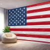 American Flag Wood Plank 3D Photo Wallpaper, Non-Woven, Red and White, 250 x 175 cm view 2
