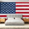 American Flag Wood Plank 3D Photo Wallpaper, Non-Woven, Red and White, 250 x 175 cm view 3