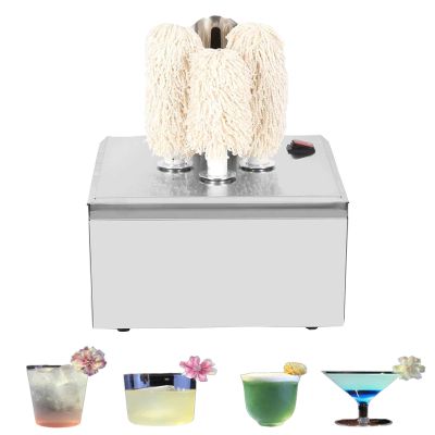 LBJDJYB Professional Wine Glass Polishing Machine with Brushes, 300 Glasses/Hour, Stainless Steel, 3 Heads