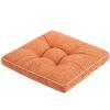 ZZDZW 10 cm Thick Seat Cushion, 40/45/50 cm, Linen Chair Pad, Round & Square, Bright Orange - Square, 45 cm view 1
