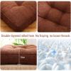 ZZDZW 10 cm Thick Seat Cushion, 40/45/50 cm, Linen Chair Pad, Round & Square, Bright Orange - Square, 45 cm view 2
