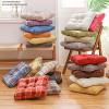 ZZDZW 10 cm Thick Seat Cushion, 40/45/50 cm, Linen Chair Pad, Round & Square, Bright Orange - Square, 45 cm view 3