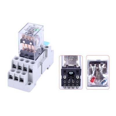 54P Mini Intermediate Relay MY4NJ HH54P, 14-Pin, DC12V, with Socket