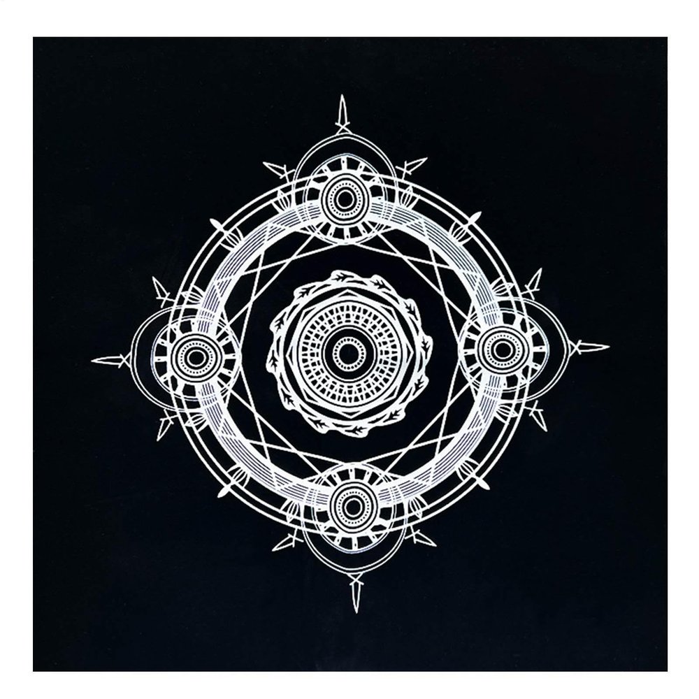 Generic Tarot Mat, 49 x 49 cm Square Fortune-Telling Tablecloth
