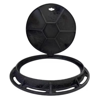 Heavy-Duty Round Septic Tank Cover and Base, Ductile Iron, 40.99 cm, Supports 5/10 Tons