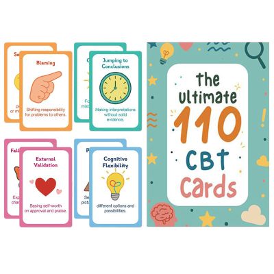Mindfulness Cards, Paper, 8.7 x 5.7 cm | 110 D-E Grooves for Regulating Cognitive and Behavioral Emotions | Restructuring Self-Help for Mindset