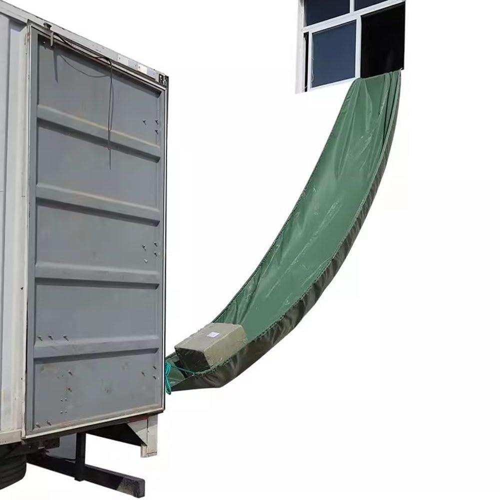 Generic Heavy-Duty Green Canvas Chute, 1.5 x 5 m