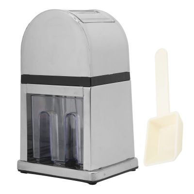 Manual Ice Crusher and Shaved Ice Maker, Hand-Crank, Dustproof, Transparent Cover, Tin Alloy/ABS, 1,300 g