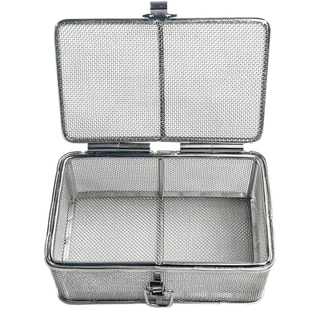Sterilization Basket for Surgical Instruments, Stainless Steel Mesh Case, Autoclave-Safe