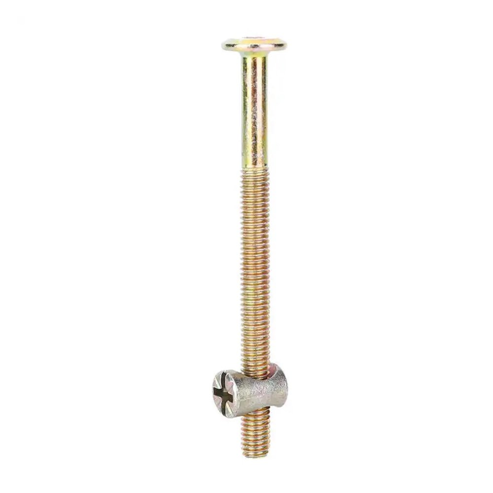 10 M6 x 40 mm Carbon Steel Furniture Bolts with Barrel Nuts