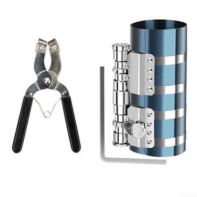 Engine Piston Ring Installer and Compression Tool with Pliers Clamp