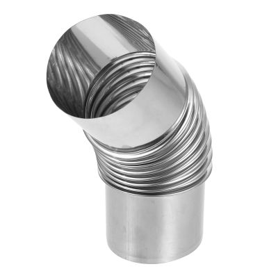 ULTECHNOVO Stainless Steel 45° Elbow Pipe for Fireplaces and Stoves, Heat-Resistant, 6 cm